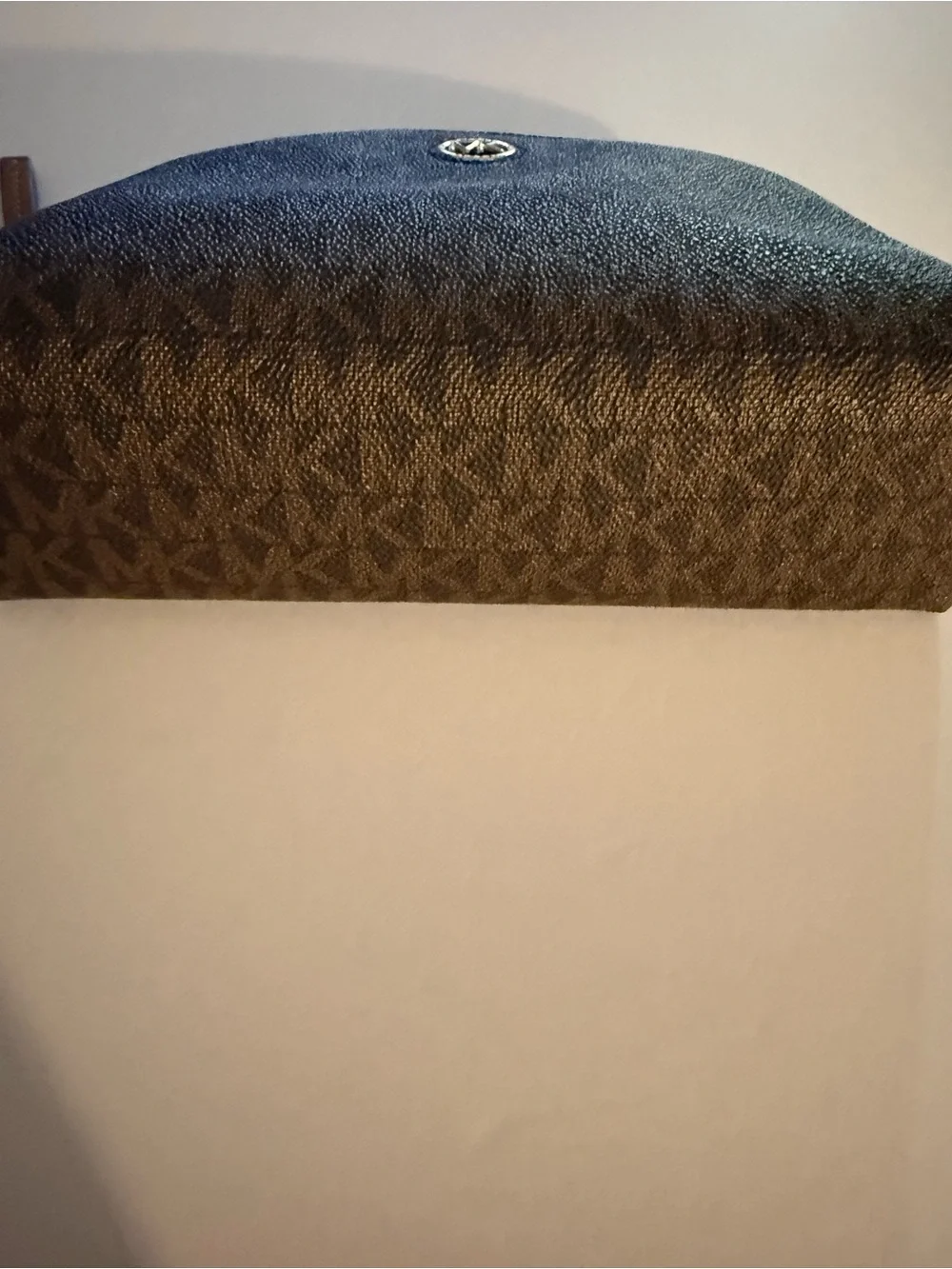 Michael Kors Brown MK Signature Cosmetic Pouch